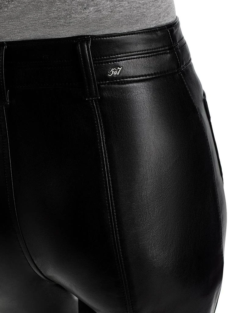 Cinq à Sept Faux Leather Dorothea High Rise Ankle Jeans in Black 5