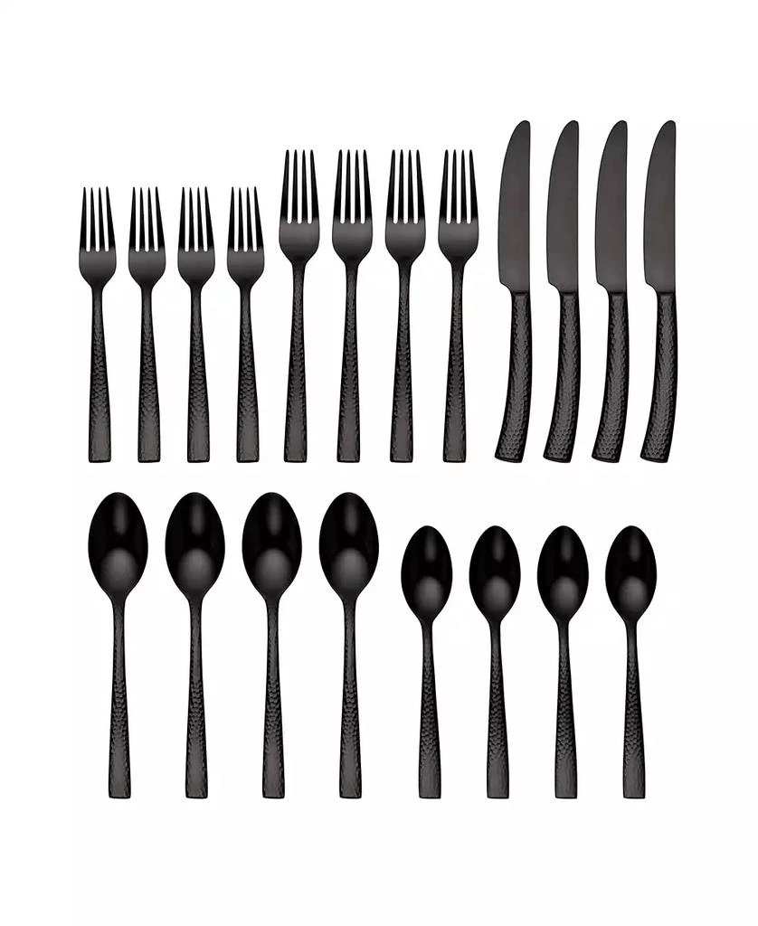 Macy's Argent Orfèvres Paris Hammered  Gunmetal 20-Pc. Flatware Set, Service for 4 1