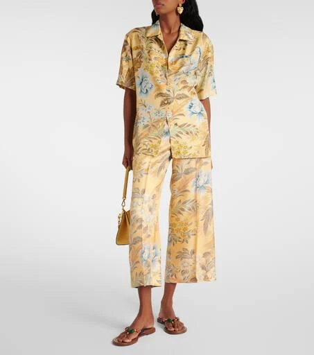 ETRO Printed silk wide-leg pants 2