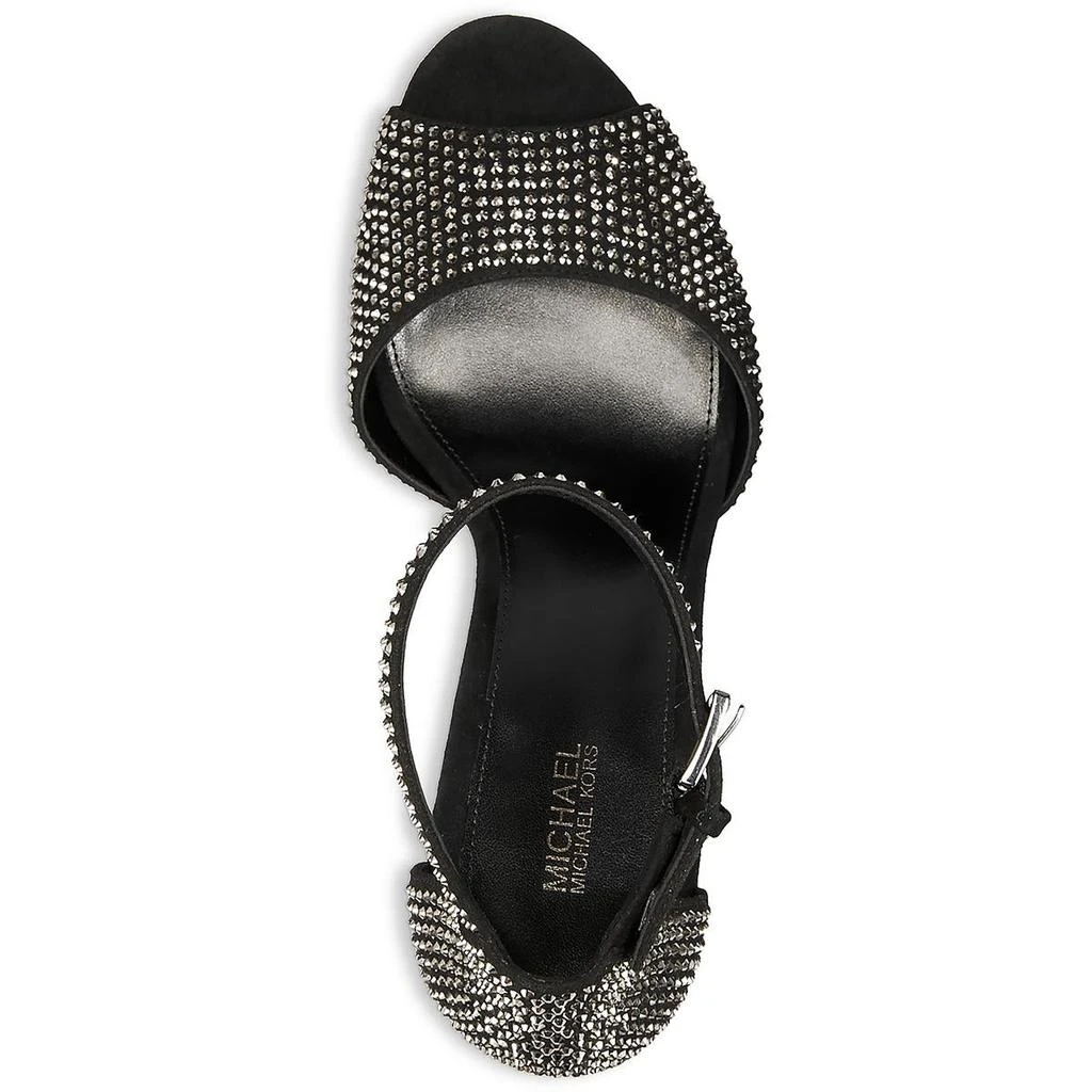 Michael Kors Porter Womens Faux Suede Rhinestone Platform Heels 5