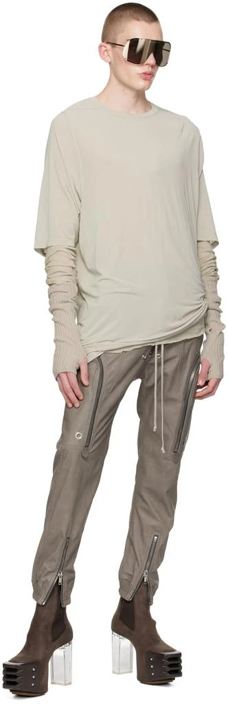 Rick Owens Gray Bauhaus Leather Cargo Pants 4