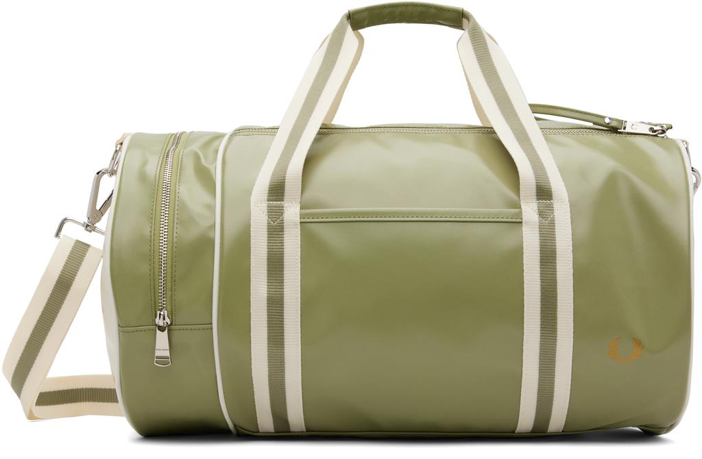 Fred Perry Green Classic Barrel Bag