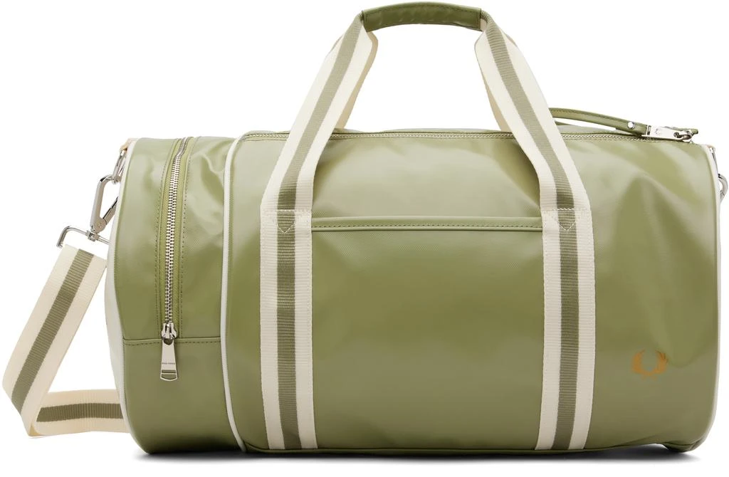 Fred Perry Green Classic Barrel Bag 1
