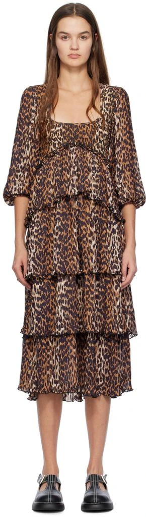 ganni brown dress Ganni Pink & Brown Striped Cotton Dress sz 2 l Michael's Luxury Consignment  – Michael's Consignment NYC main image 1