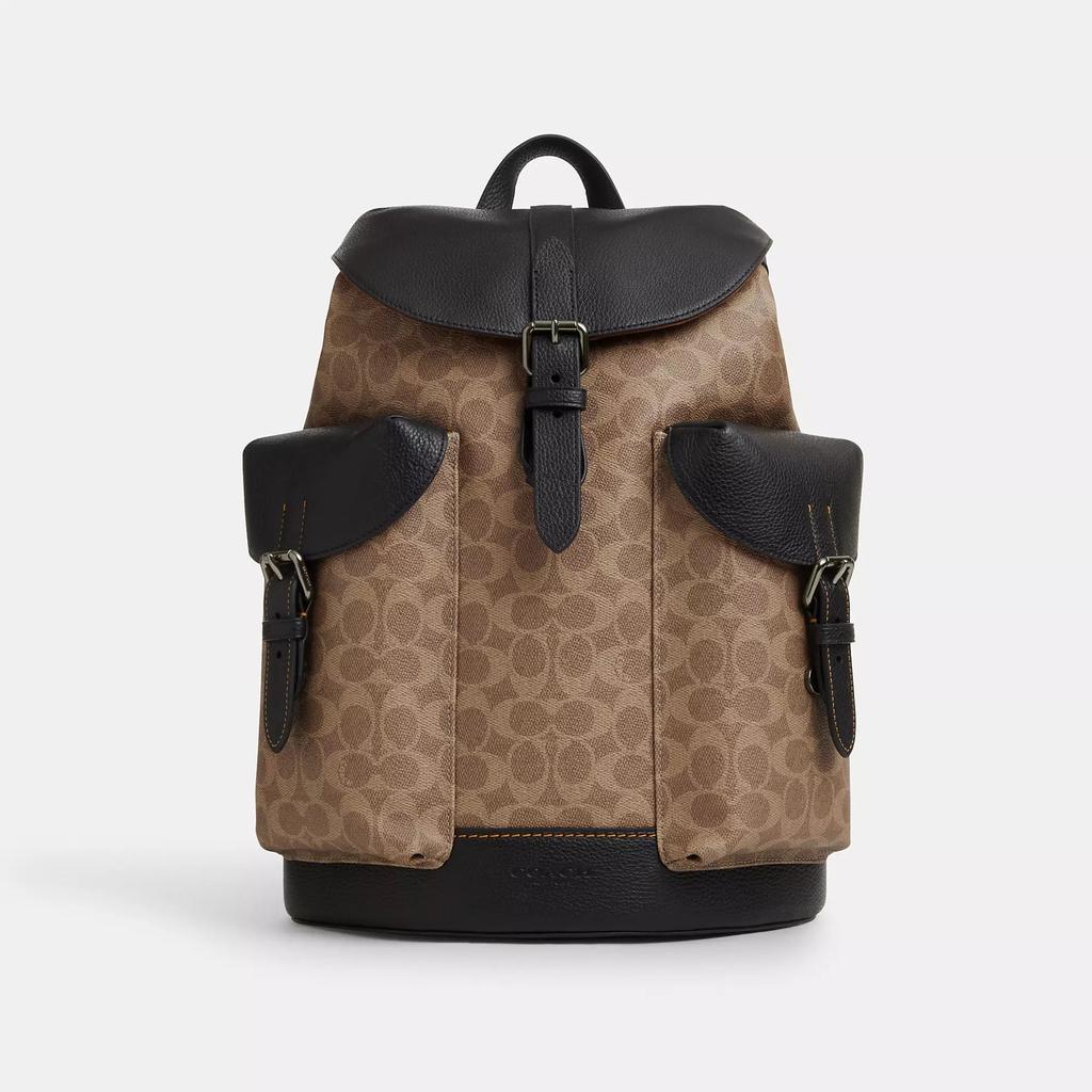 Coach Warner Backpack In Signature Canvas