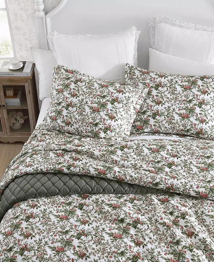 Laura Ashley Bramble Floral Cotton Reversible 2-Piece Quilt Set 8