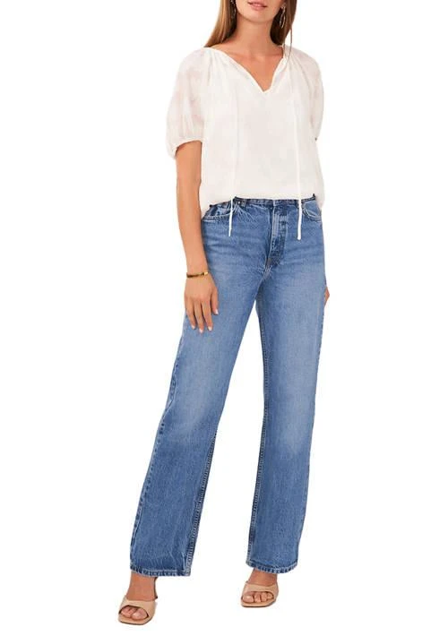 Vince Camuto Camuto Petite Shirred V Neck Blouse With Balloon Sleeves 3