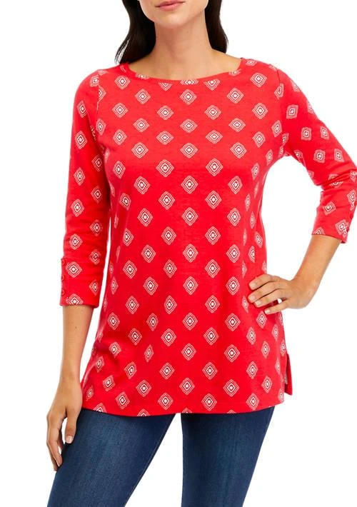 Kim Rogers® Rogers Womens 3 4 Sleeve Printed Tunic Top 1