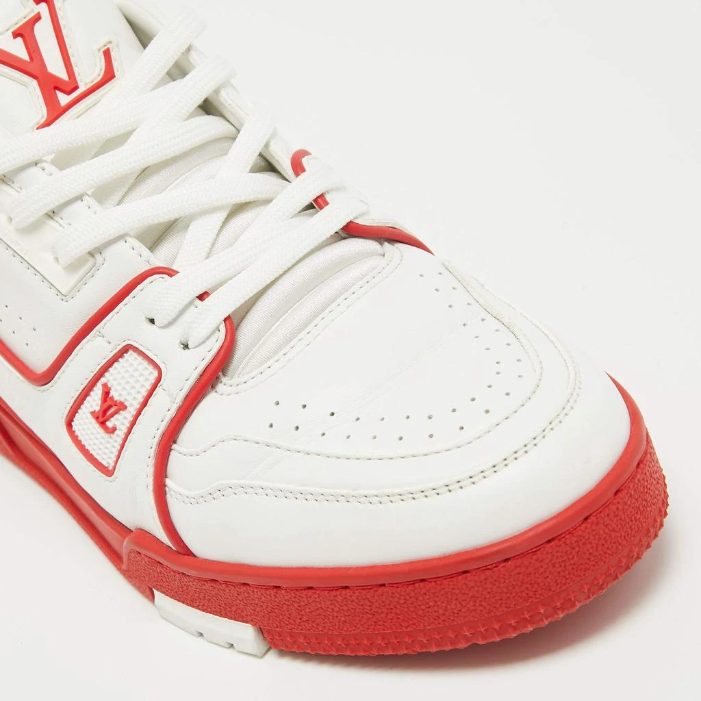 Louis Vuitton Louis Vuitton White/Red Leather LV Trainer Sneakers Size 39.5  7