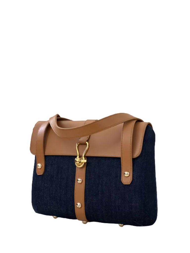 INES DE LA FRESSANGE Desire Basket Bag In Denim, Leather