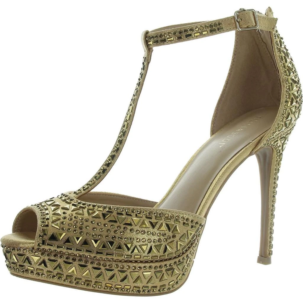Thalia Sodi Chacey Womens Faux Suede Peep Toe T-Strap Sandals 8