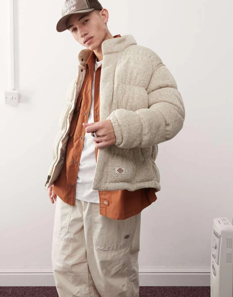 DICKIES Dickies Baker puffer coat in off white 1