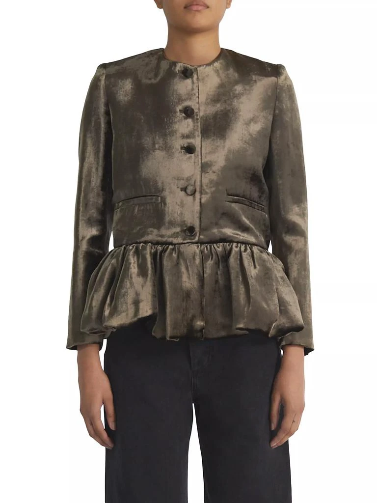 Liberowe Shiny Velvet Peplum Jacket 4