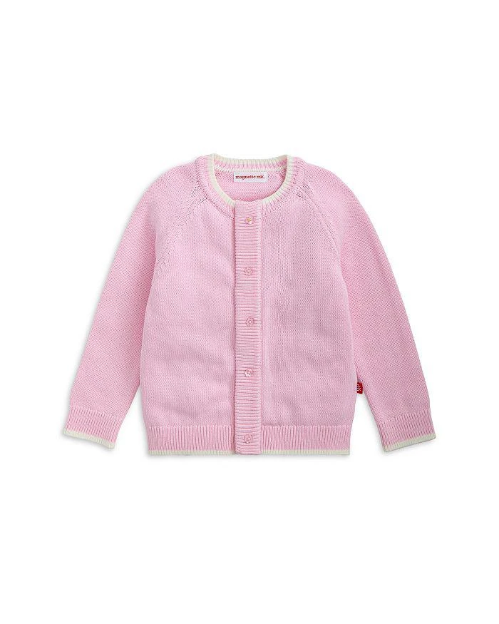 MAGNETIC ME Girls' Crewneck Tipping Magnetic Cardigan - Little Kid, Big Kid