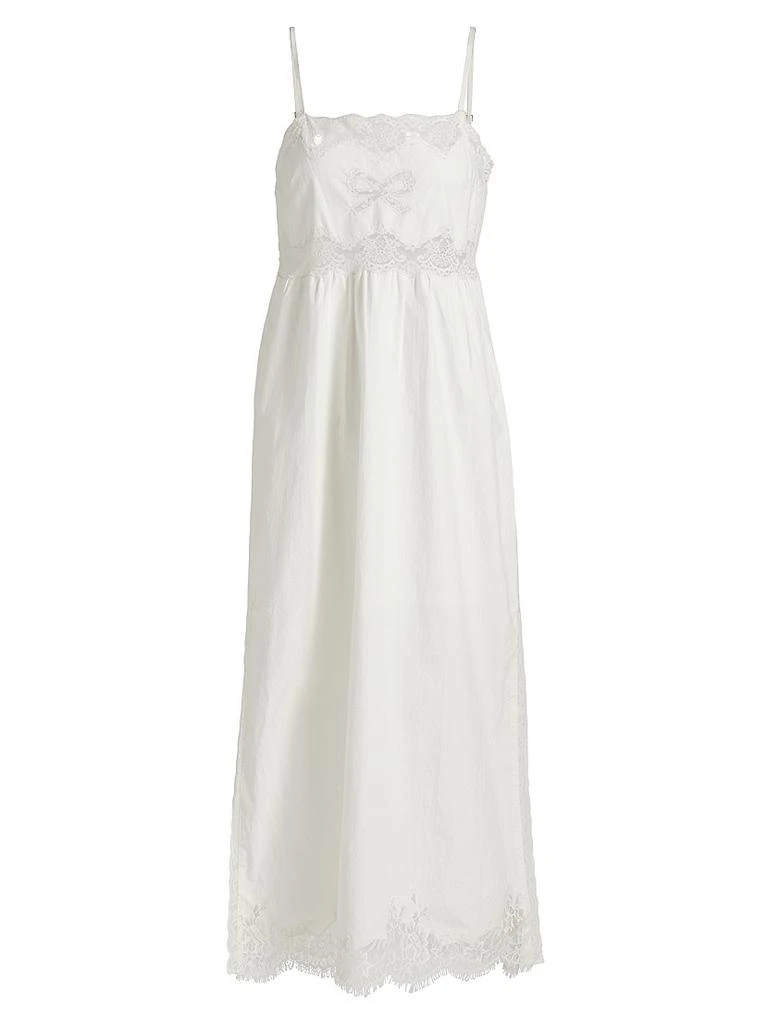 LOVESHACKFANCY Vinca Lace-Trim Midi-Dress 1