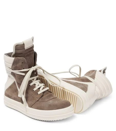 Rick Owens Kids Geobasket suede and leather high-top sneakers 5