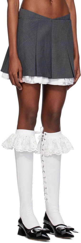 Shushu/Tong Gray Layered Miniskirt 2
