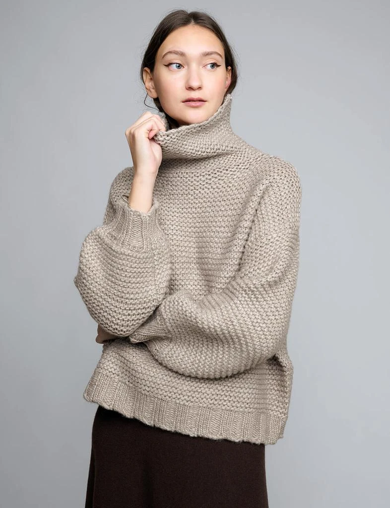 Pixie Market Balloon Sleeve Sweater in Oat Grey 2