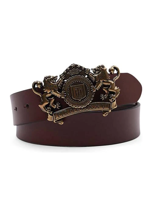 Tommy Hilfiger Hilfiger Logo Statement Plaque Buckle Casual Belt 1
