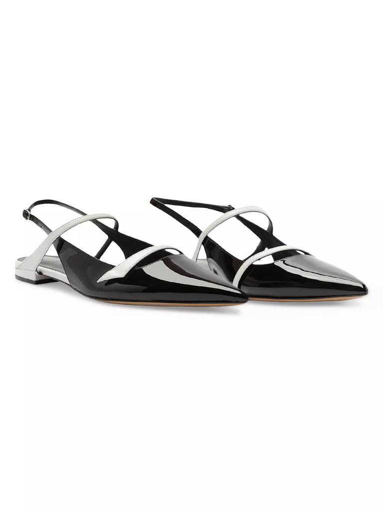 Alexandre Birman Tita Patent Leather Slingback Flats