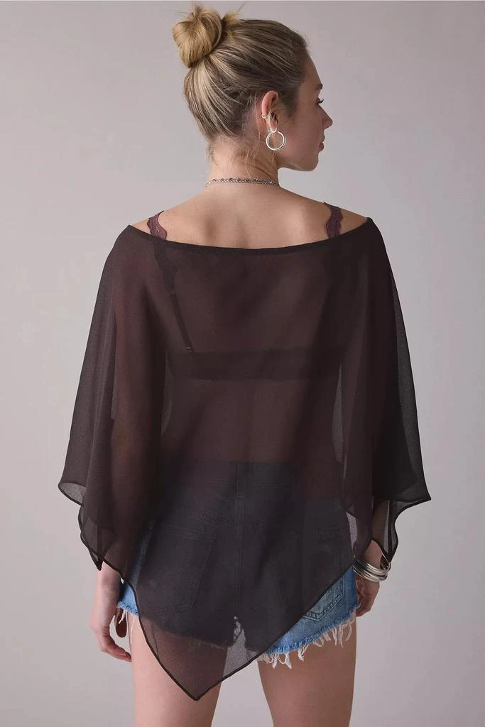 Urban Outfitters UO Fete Feeling Sheer Off-The-Shoulder Poncho 4