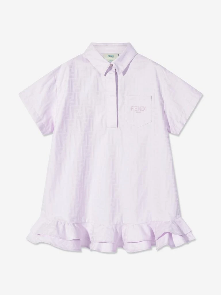 Fendi Jr Ff Cotton Jacquard Abito - Other