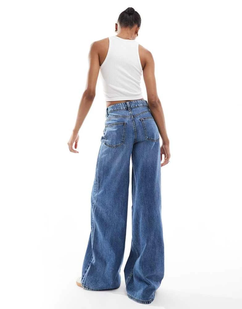 ASOS ASOS DESIGN Tall wide leg jean in mid blue - MBLUE 4