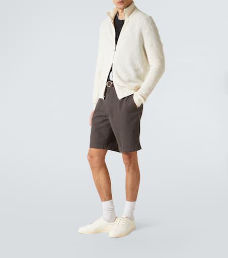 Thom Sweeney Wool and cashmere-blend zip-up sweater