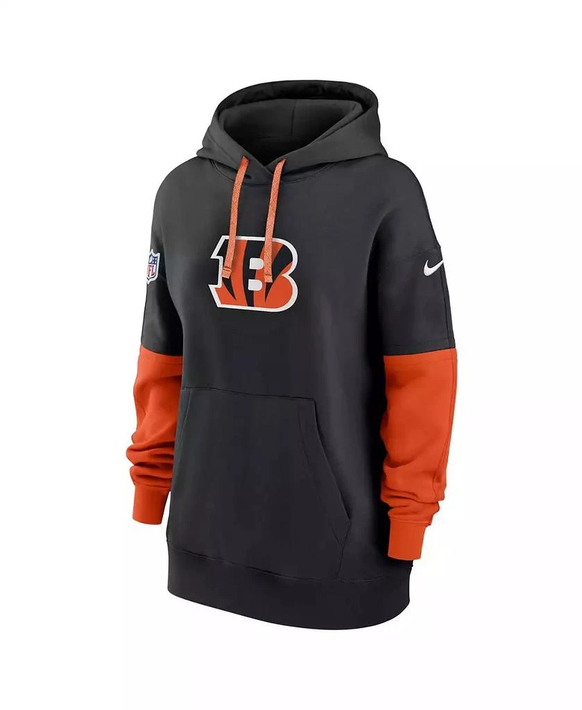 NIKE Women's Black Cincinnati Bengals 2024 Sideline Essential Fleece Pullover Hoodie 2