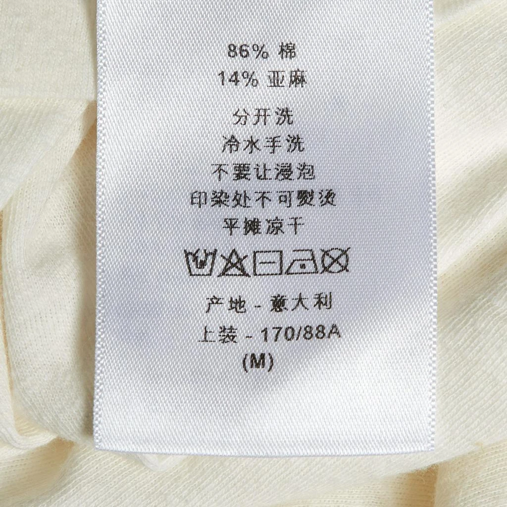 Dior Dior Ivory Slogan Print Cotton & Linen Crew Neck T-Shirt M 7