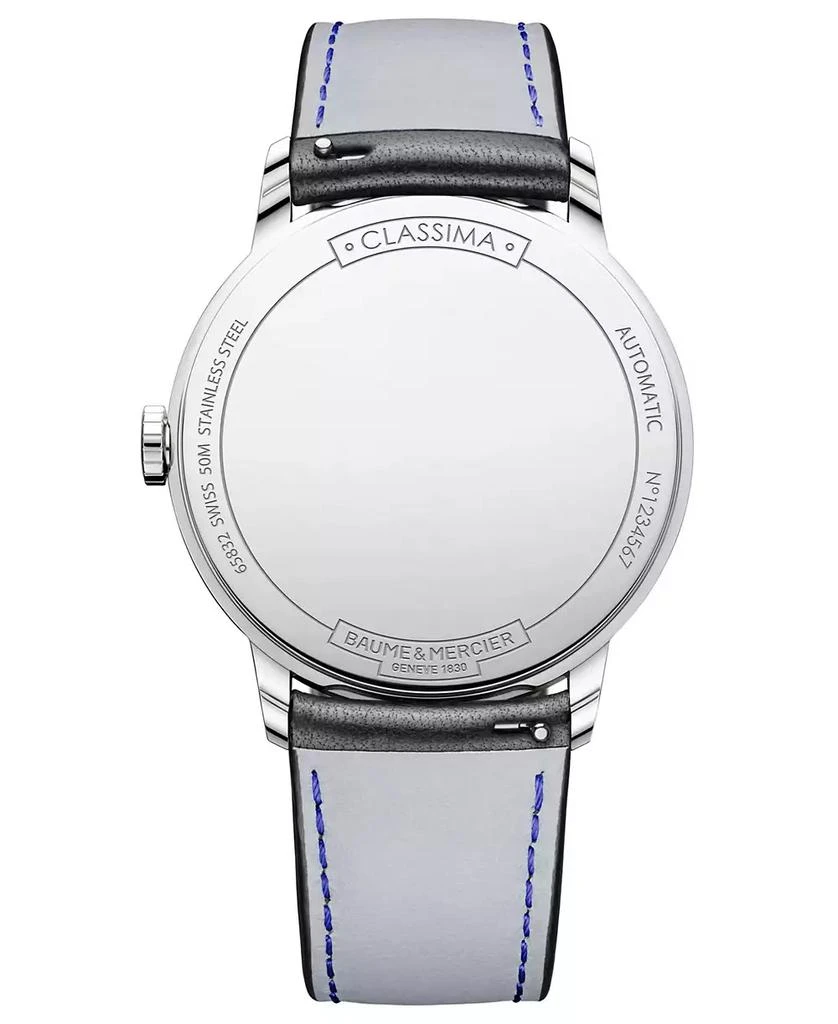 Baume 
Mercier Men
s Swiss Automatic Classima Black Leather Strap Watch 42mm 2