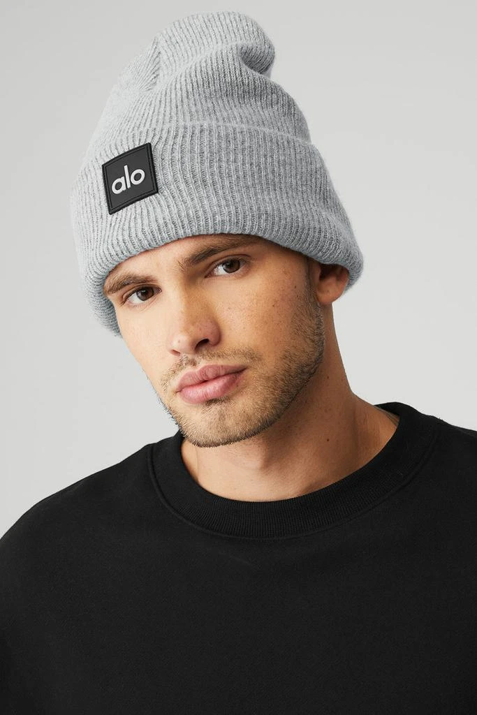 ALO Yoga Knit Beanie Hat in Charcoal Gray Beanie Alo Grey size One size International in Cotton - 51467284 main image 4
