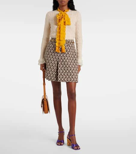 Valentino Cable-knit ruffled cashmere sweater 2