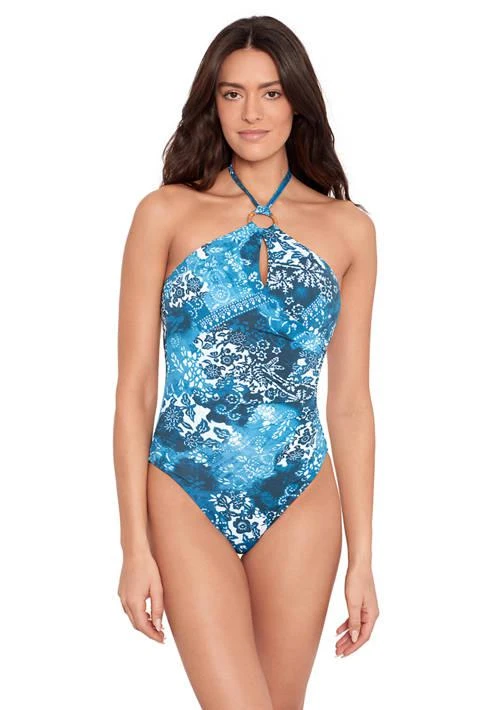 Ralph Lauren Ralph Lauren Rattan Ring High Neck One Piece Swimsuit 1