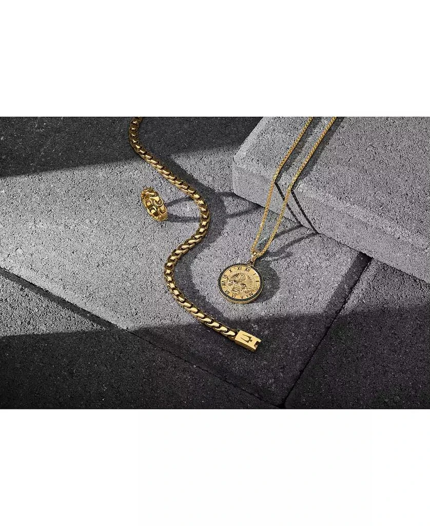 Bulova Men's Chronos God of Time Black Diamond (1/4 ct. t.w.) Pendant Necklace in 14k Gold-Plated Sterling Silver, 24" + 2" extender 4