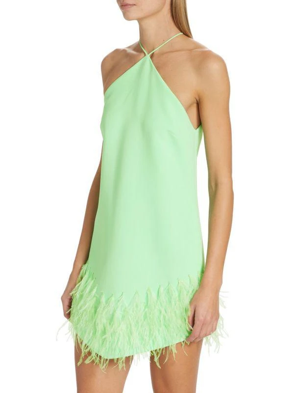 Alexis Bristal Feather-Trim Mini Dress 3