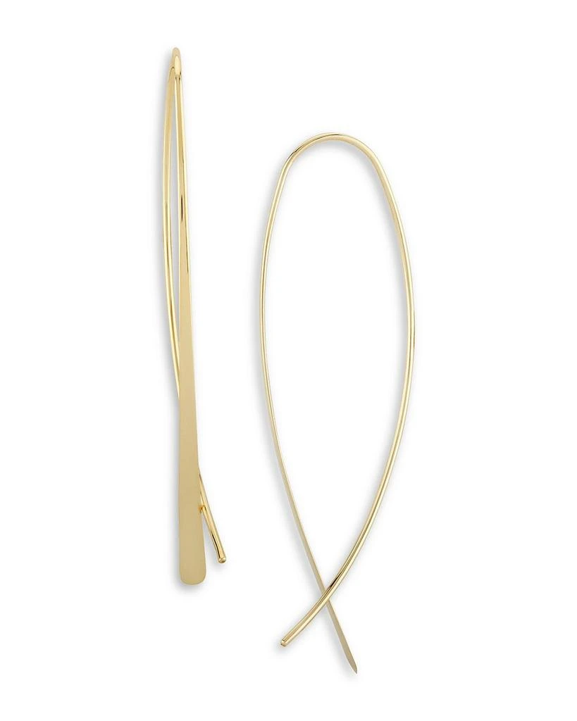 Moon & Meadow 14K Yellow Gold Tapered Teardrop Threader Earrings 1