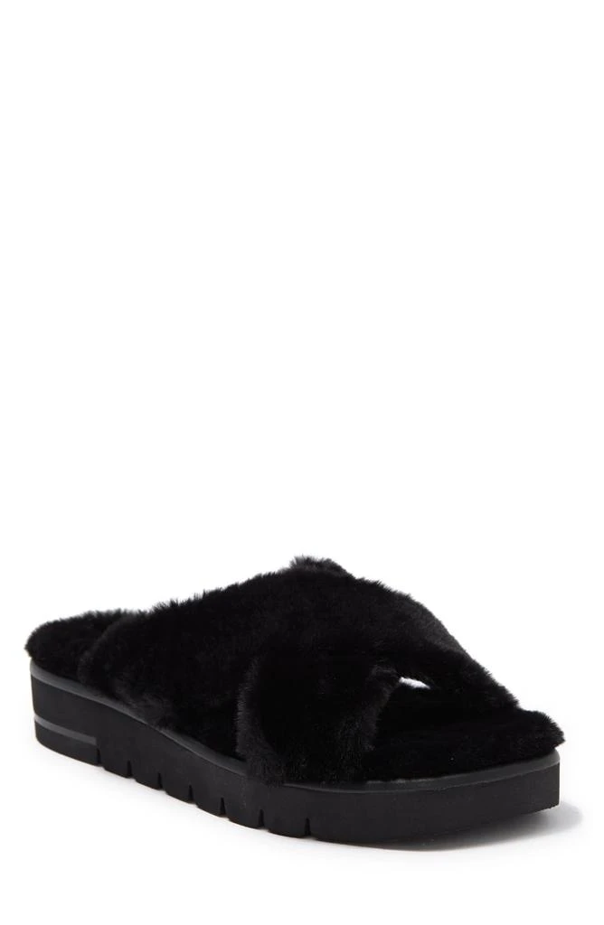 Stuart Weitzman Roza Faux Fur Platform Slide Sandal 1