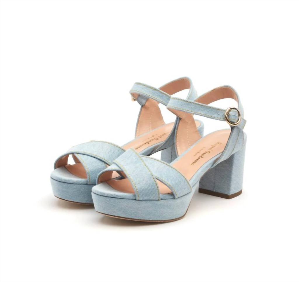 Rupert Sanderson Deidre Low Platform Sandals In Washed Denim