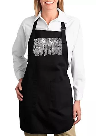 LA Pop Art Full Length Word Art Apron - Brooklyn Bridge