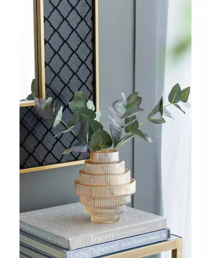 AB Home Ribbed Geometric Glass Vase, Set of 2 3