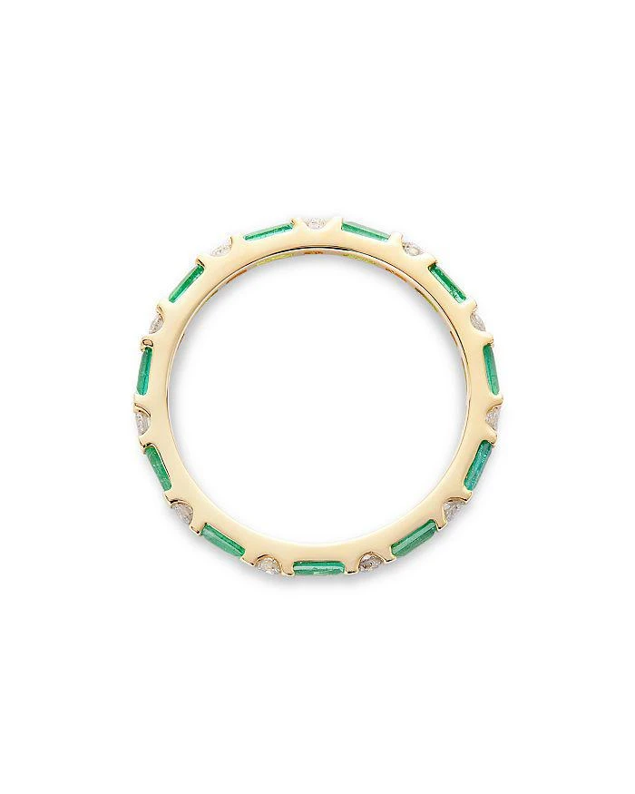 Bloomingdale's Fine Collection Emerald & Diamond Eternity Band in 14K Yellow Gold 4