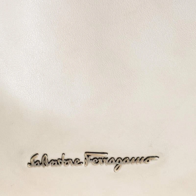 Salvatore Ferragamo Salvatore Ferragamo Off-White Leather Hobo 5