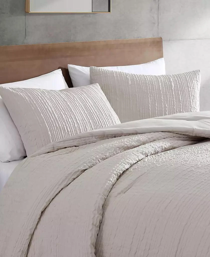 Kenneth Cole Serenity Wavy Lines Beige Embossed 2-Pc. Duvet Cover Set 4