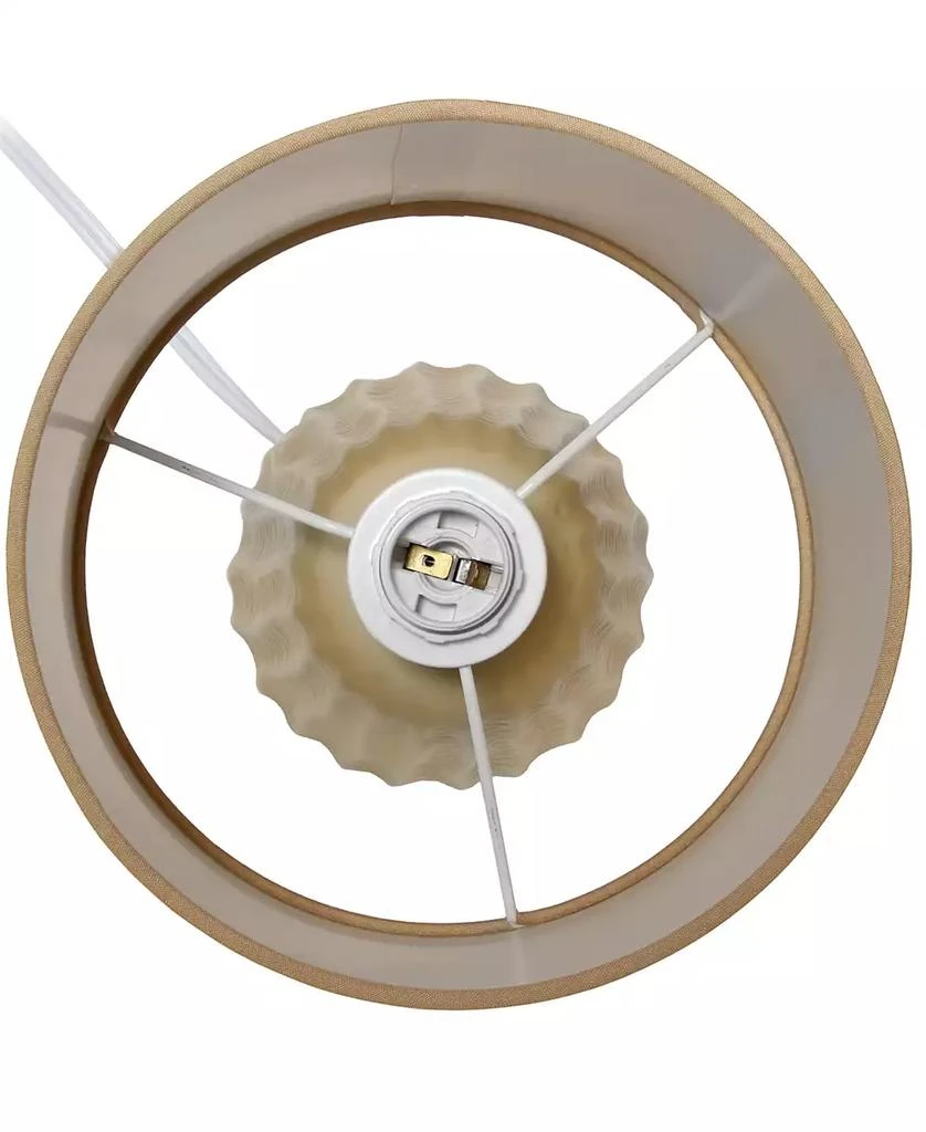 Simple Designs 11.02" Traditional Mini Modern Ceramic Texture Pastel Accent Bedside Table Desk Lamp with Matching Fabric Shade 20