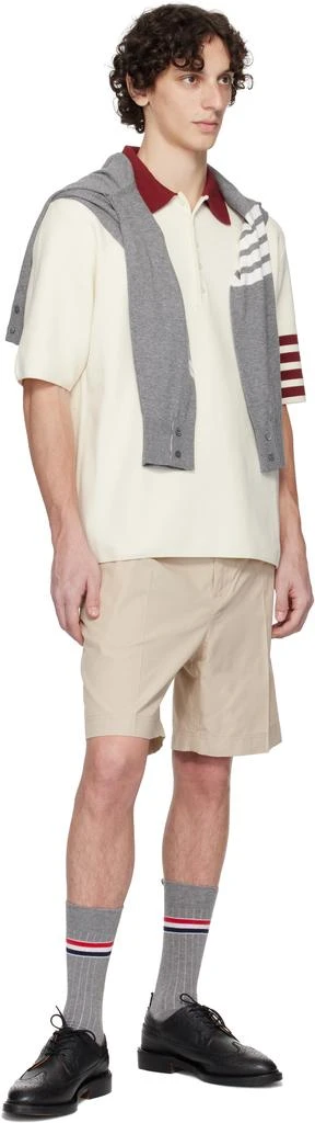 Thom Browne Off-White Milano Stitch 4-Bar Rugby Fit Polo 4