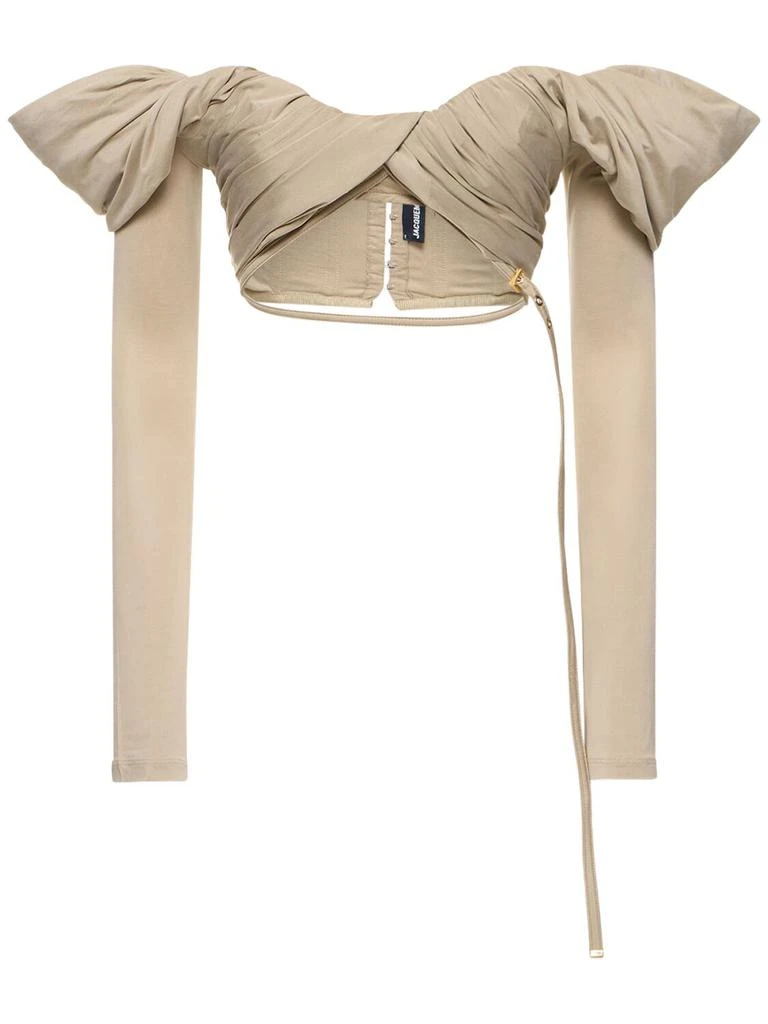 Jacquemus Le Haut Spalla Jersey Crop Top 1