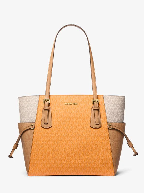 Michael Kors Voyager Large Color-Block Signature Logo Tote Bag 1