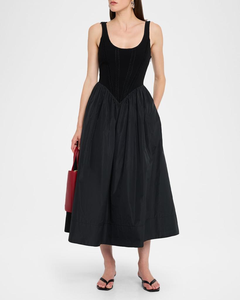 Cinq a Sept Martay Crochet Corset Midi Dress