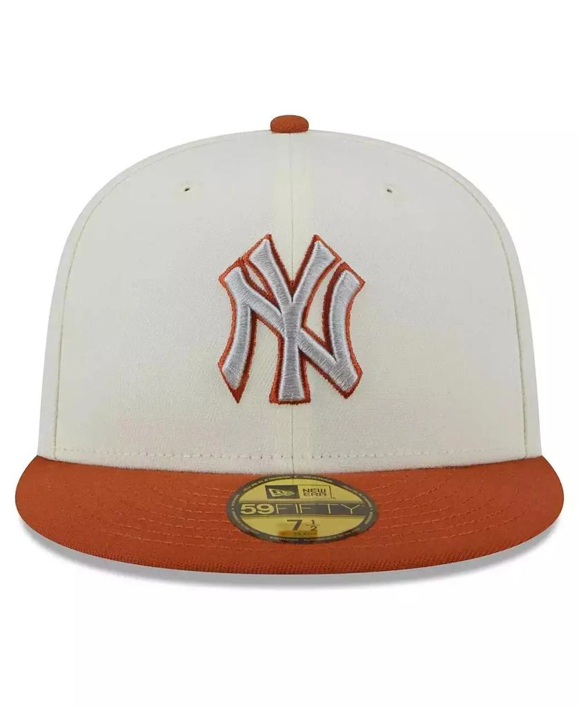 New Era Men's Cream, Orange New York Yankees 59FIFTY Fitted Hat 4